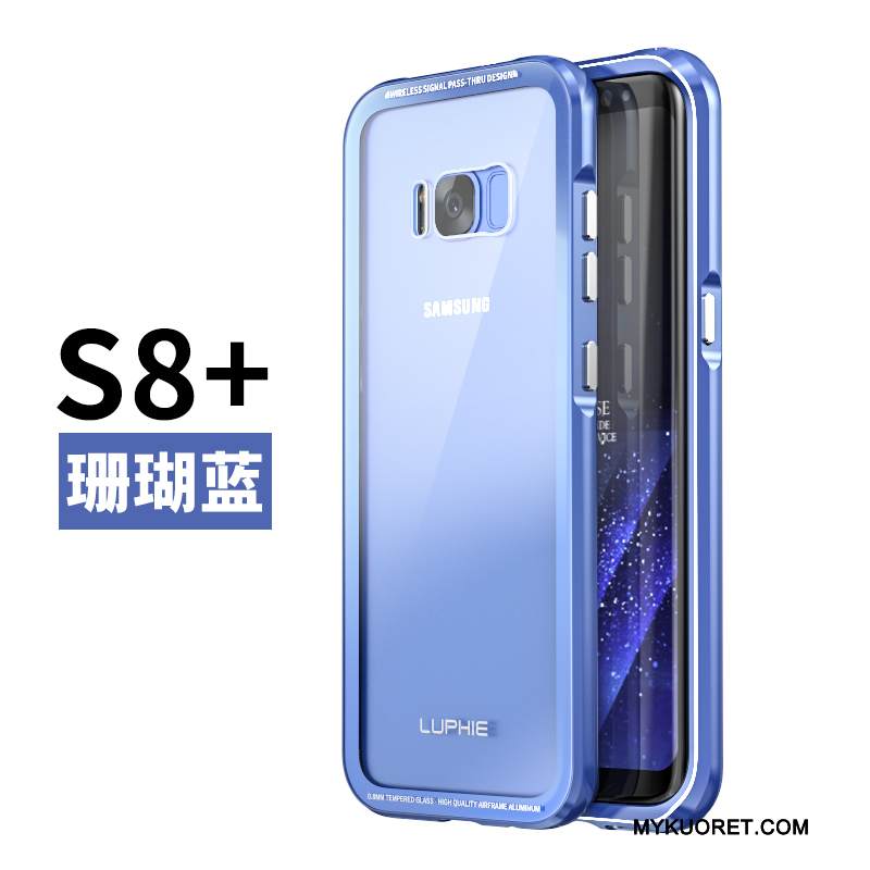 Kuori Samsung Galaxy S8+ Metalli Murtumaton Kulta, Kotelo Samsung Galaxy S8+ Suojaus Sininen Puhelimen Kuoret