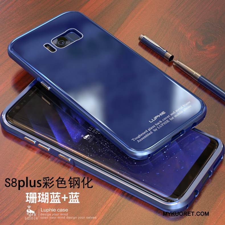 Kuori Samsung Galaxy S8+ Metalli Murtumaton Kulta, Kotelo Samsung Galaxy S8+ Suojaus Sininen Puhelimen Kuoret