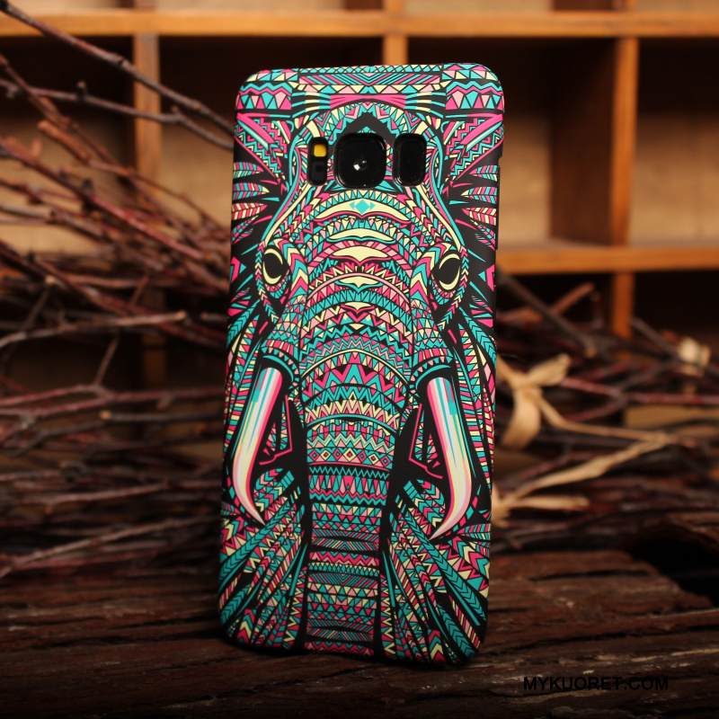 Kuori Samsung Galaxy S8+ Monivärinen Kova Puhelimen Kuoret, Kotelo Samsung Galaxy S8+ Luova Eläin Pesty Suede