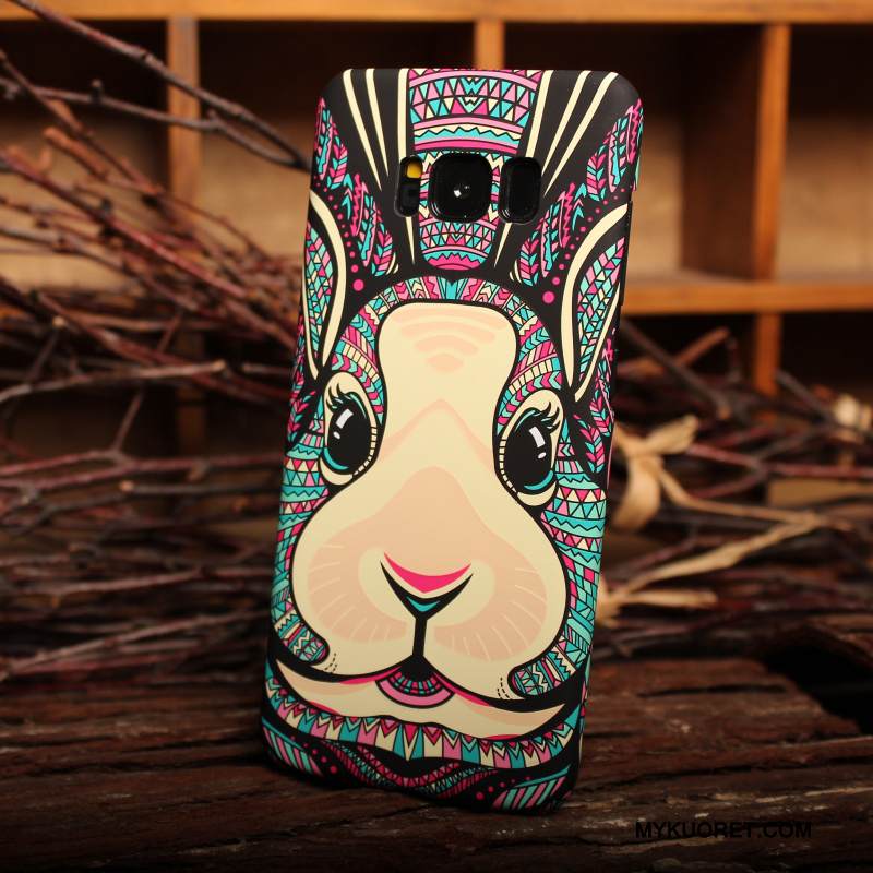 Kuori Samsung Galaxy S8+ Monivärinen Kova Puhelimen Kuoret, Kotelo Samsung Galaxy S8+ Luova Eläin Pesty Suede