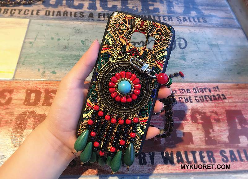 Kuori Samsung Galaxy S8+ Monivärinen Tuuli Ripustettavat Koristeet, Kotelo Samsung Galaxy S8+ Vuosikerta Puhelimen Kuoret Etninen