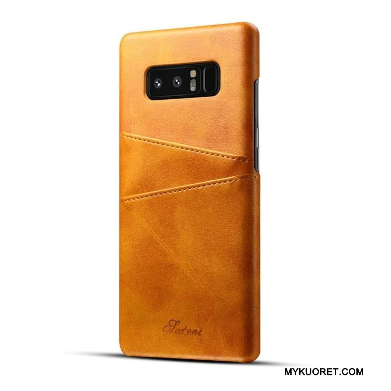 Kuori Samsung Galaxy S8+ Nahka Persoonallisuus Oranssi, Kotelo Samsung Galaxy S8+ Suojaus Kaunis Puhelimen Kuoret