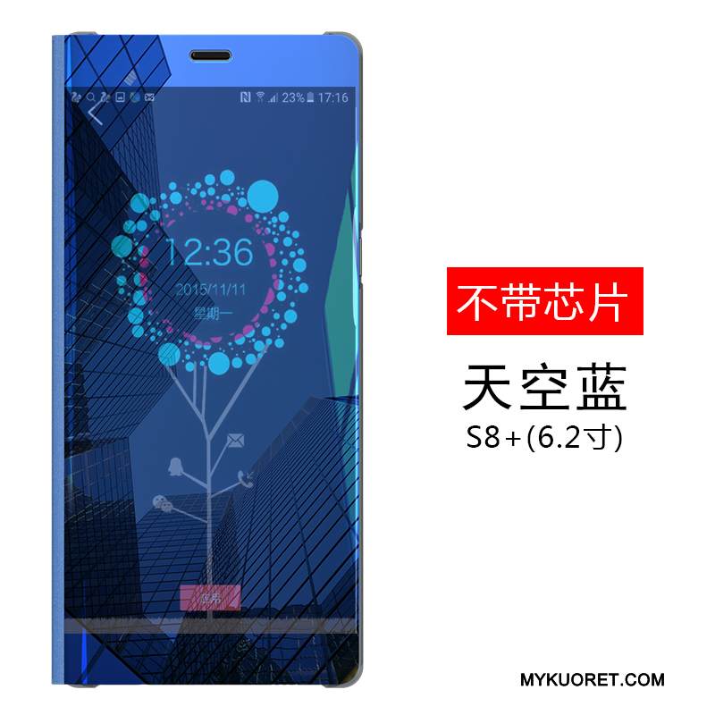 Kuori Samsung Galaxy S8+ Nahka Puhelimen Kuoret Musta, Kotelo Samsung Galaxy S8+ Kuoret Murtumaton