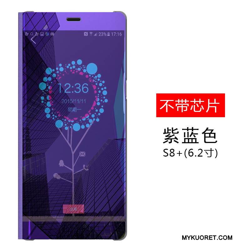 Kuori Samsung Galaxy S8+ Nahka Puhelimen Kuoret Musta, Kotelo Samsung Galaxy S8+ Kuoret Murtumaton