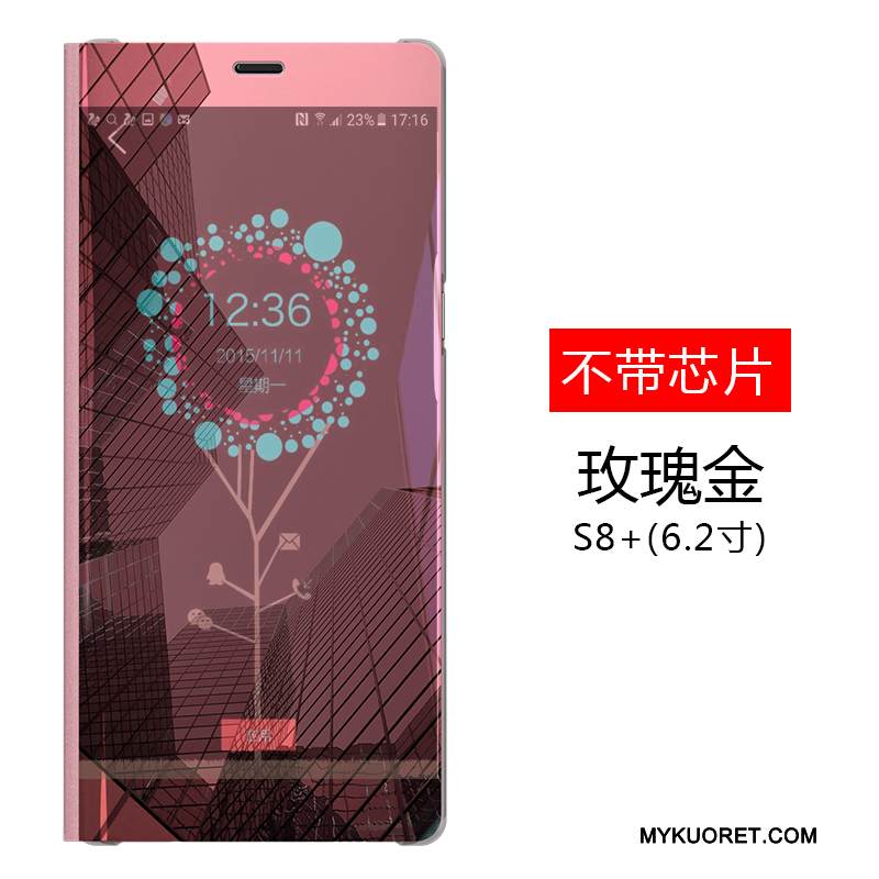 Kuori Samsung Galaxy S8+ Nahka Puhelimen Kuoret Musta, Kotelo Samsung Galaxy S8+ Kuoret Murtumaton