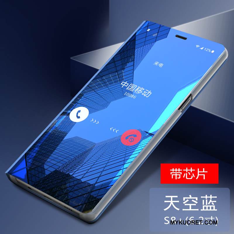 Kuori Samsung Galaxy S8+ Nahka Puhelimen Kuoret Musta, Kotelo Samsung Galaxy S8+ Kuoret Murtumaton