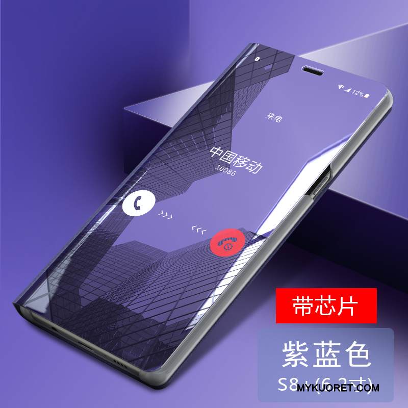 Kuori Samsung Galaxy S8+ Nahka Puhelimen Kuoret Musta, Kotelo Samsung Galaxy S8+ Kuoret Murtumaton