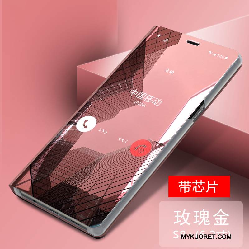 Kuori Samsung Galaxy S8+ Nahka Puhelimen Kuoret Musta, Kotelo Samsung Galaxy S8+ Kuoret Murtumaton