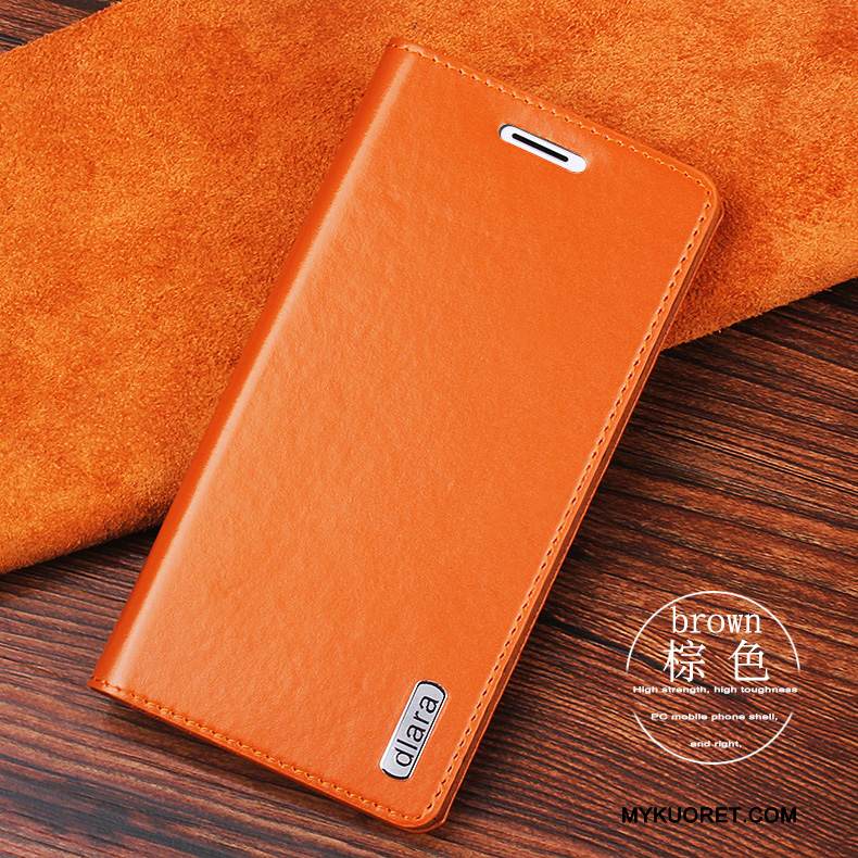 Kuori Samsung Galaxy S8+ Nahka Trendi Oranssi, Kotelo Samsung Galaxy S8+ Suojaus Puhelimen Kuoret Murtumaton