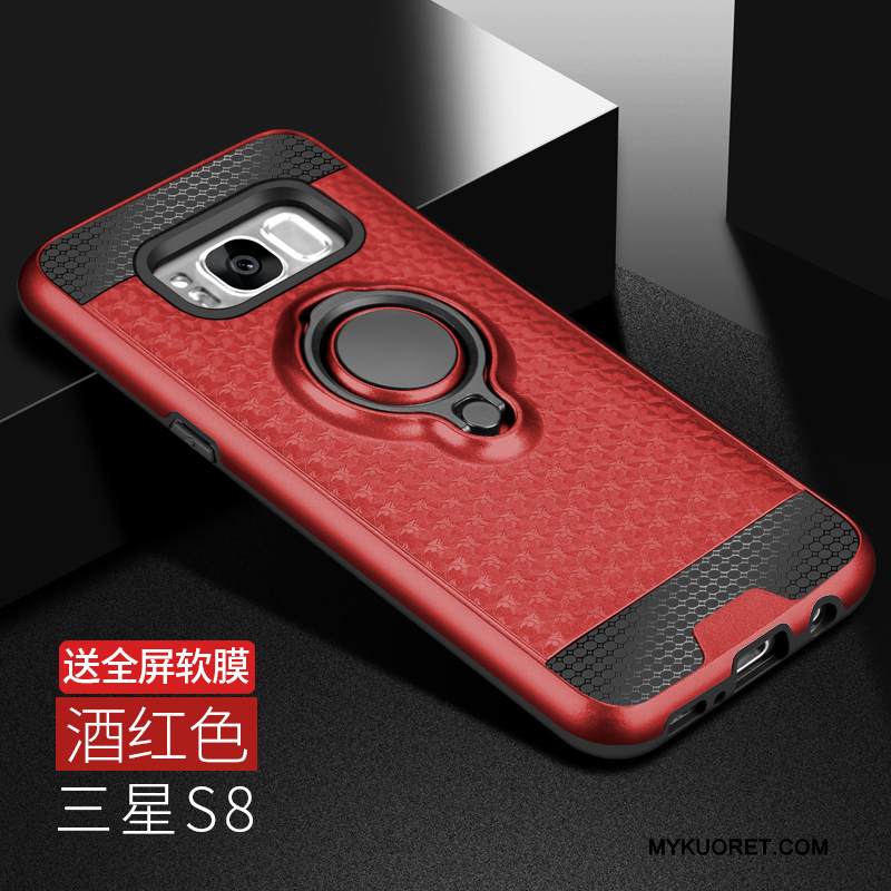 Kuori Samsung Galaxy S8 Pehmeä Neste Kova Rengas, Kotelo Samsung Galaxy S8 Laukut Kulta Murtumaton