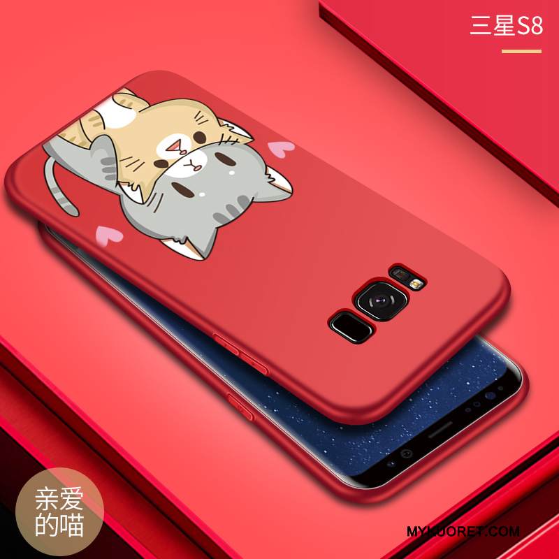 Kuori Samsung Galaxy S8 Pehmeä Neste Murtumaton Puhelimen Kuoret, Kotelo Samsung Galaxy S8 Luova Punainen