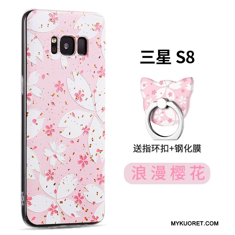 Kuori Samsung Galaxy S8 Sarjakuva Läpinäkyvä Vihreä, Kotelo Samsung Galaxy S8 Suojaus Pesty Suede Murtumaton