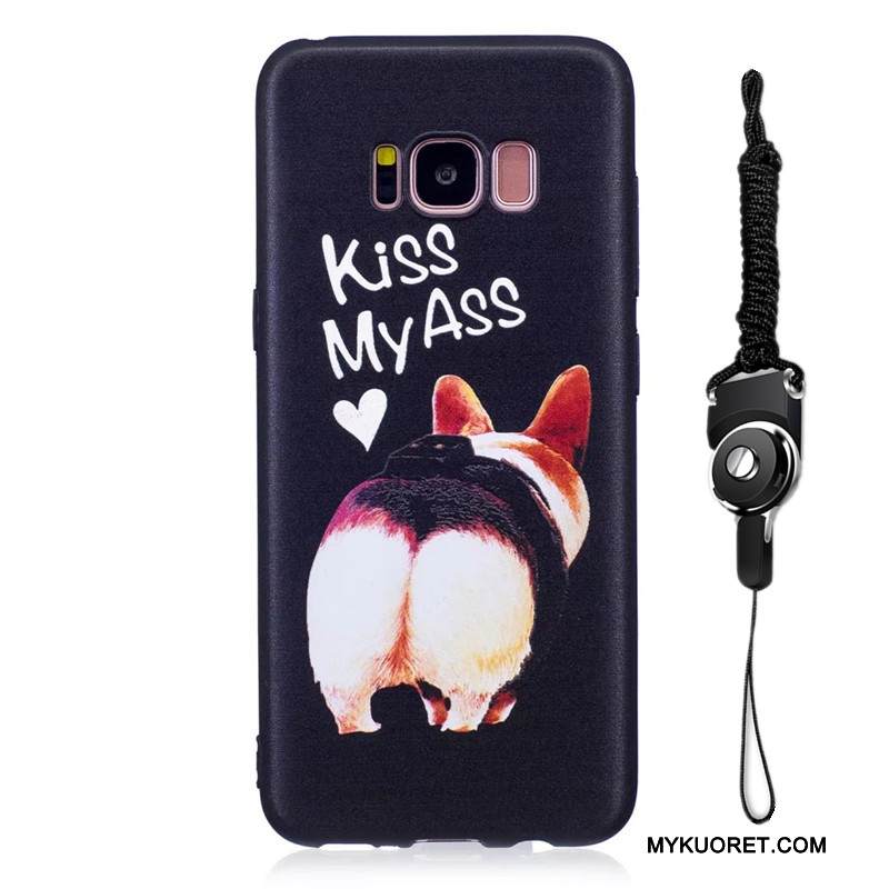 Kuori Samsung Galaxy S8+ Sarjakuva Sininen Pesty Suede, Kotelo Samsung Galaxy S8+ Pehmeä Neste Puhelimen Kuoret