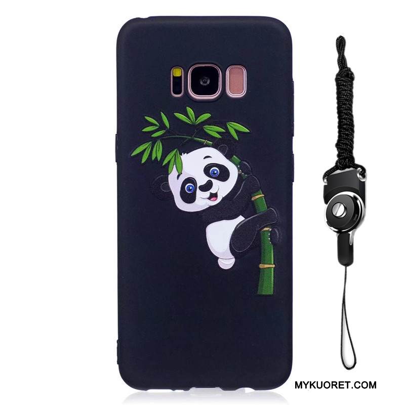 Kuori Samsung Galaxy S8+ Sarjakuva Sininen Pesty Suede, Kotelo Samsung Galaxy S8+ Pehmeä Neste Puhelimen Kuoret