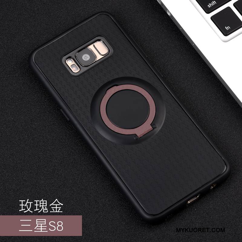 Kuori Samsung Galaxy S8 Silikoni Musta Rengas, Kotelo Samsung Galaxy S8 Suojaus Magneettinen Trendi