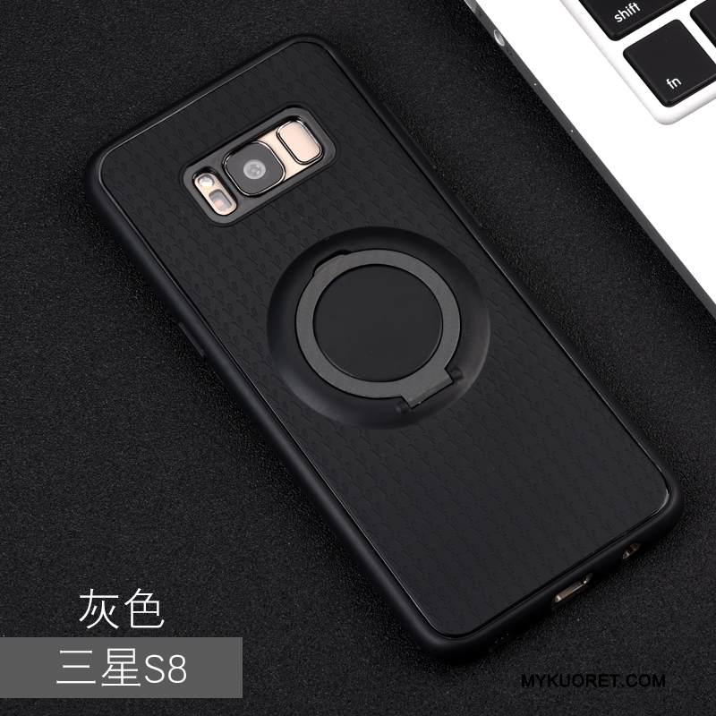 Kuori Samsung Galaxy S8 Silikoni Musta Rengas, Kotelo Samsung Galaxy S8 Suojaus Magneettinen Trendi