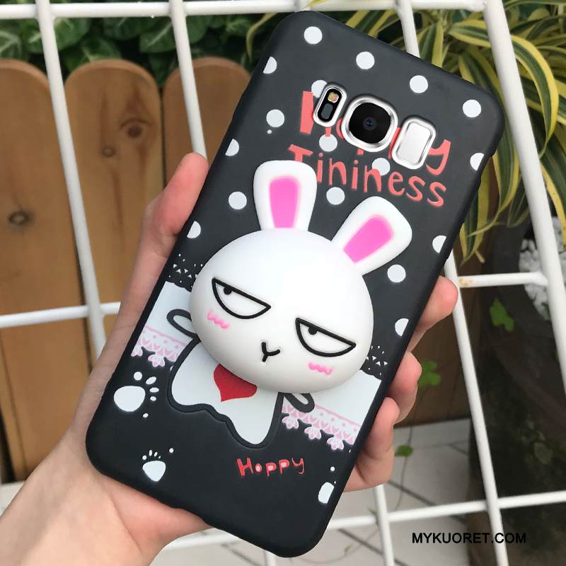 Kuori Samsung Galaxy S8 Silikoni Puhelimen Kuoret Trendi, Kotelo Samsung Galaxy S8 Suojaus Musta Ripustettava Kaula
