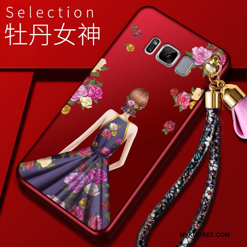 Kuori Samsung Galaxy S8 Silikoni Punainen Murtumaton, Kotelo Samsung Galaxy S8 Suojaus Puhelimen Kuoret