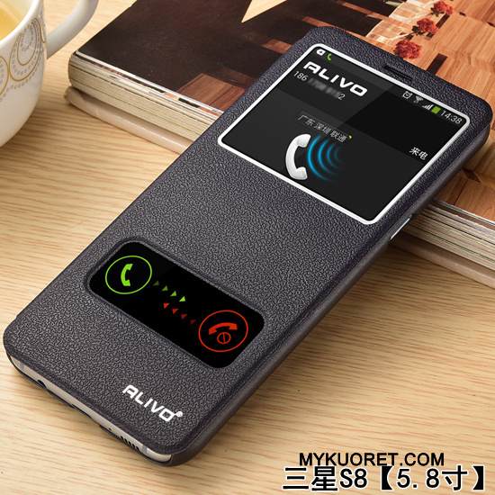 Kuori Samsung Galaxy S8 Suojaus Jauhe Murtumaton, Kotelo Samsung Galaxy S8 Nahka Puhelimen Kuoret