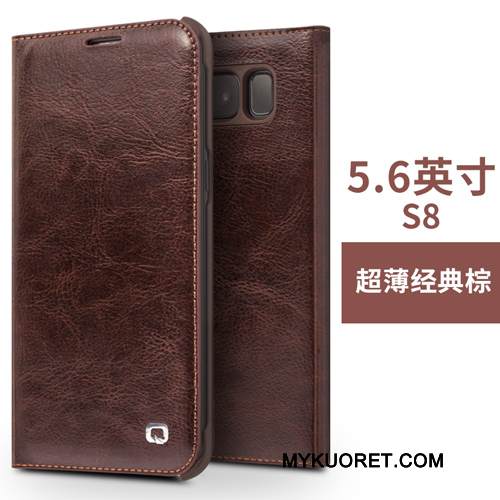 Kuori Samsung Galaxy S8 Suojaus Puhelimen Kuoret Liiketoiminta, Kotelo Samsung Galaxy S8 Nahka Ohut