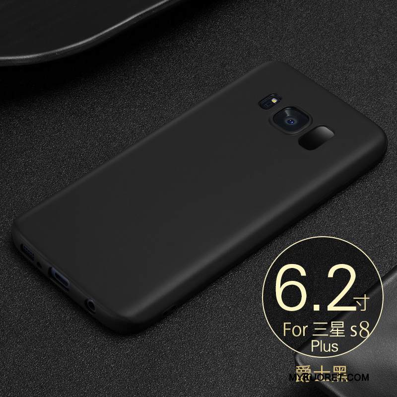 Kuori Samsung Galaxy S8+ Suojaus Puhelimen Kuoret Pesty Suede, Kotelo Samsung Galaxy S8+ Pehmeä Neste Yksinkertainen Musta
