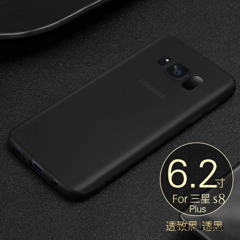 Kuori Samsung Galaxy S8+ Suojaus Puhelimen Kuoret Pesty Suede, Kotelo Samsung Galaxy S8+ Pehmeä Neste Yksinkertainen Musta