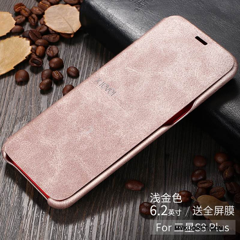 Kuori Samsung Galaxy S8+ Suojaus Ultra Ohut, Kotelo Samsung Galaxy S8+ Nahka Puhelimen Kuoret Khaki