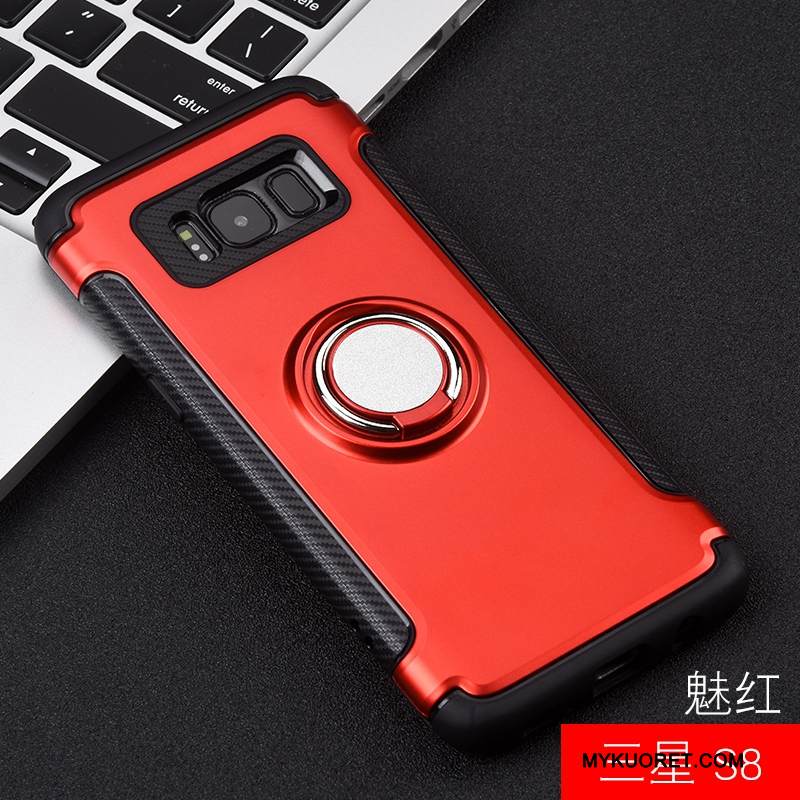 Kuori Samsung Galaxy S8 Tuki Magneettinen Puhelimen Kuoret, Kotelo Samsung Galaxy S8 Suojaus Hopea Musta