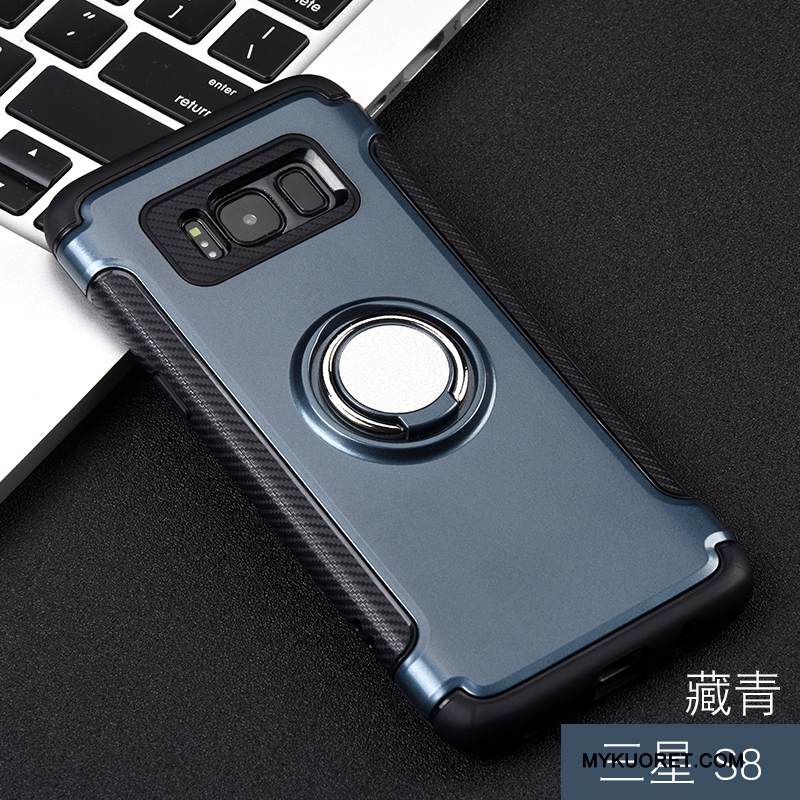 Kuori Samsung Galaxy S8 Tuki Magneettinen Puhelimen Kuoret, Kotelo Samsung Galaxy S8 Suojaus Hopea Musta