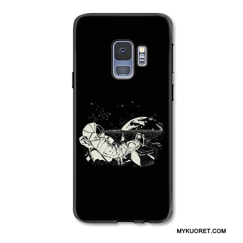 Kuori Samsung Galaxy S9 Kohokuviointi Kuukausi Persoonallisuus, Kotelo Samsung Galaxy S9 Maalaus Puhelimen Kuoret Musta