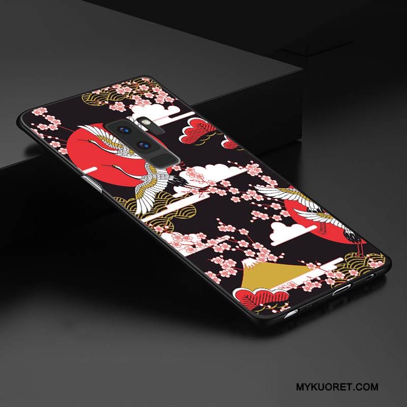 Kuori Samsung Galaxy S9+ Kohokuviointi Muokata Keltainen, Kotelo Samsung Galaxy S9+ Laukut Pesty Suede Ulotteinen