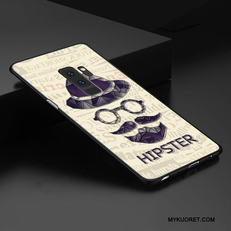 Kuori Samsung Galaxy S9+ Kohokuviointi Muokata Keltainen, Kotelo Samsung Galaxy S9+ Laukut Pesty Suede Ulotteinen