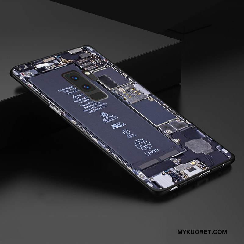 Kuori Samsung Galaxy S9+ Kohokuviointi Muokata Keltainen, Kotelo Samsung Galaxy S9+ Laukut Pesty Suede Ulotteinen