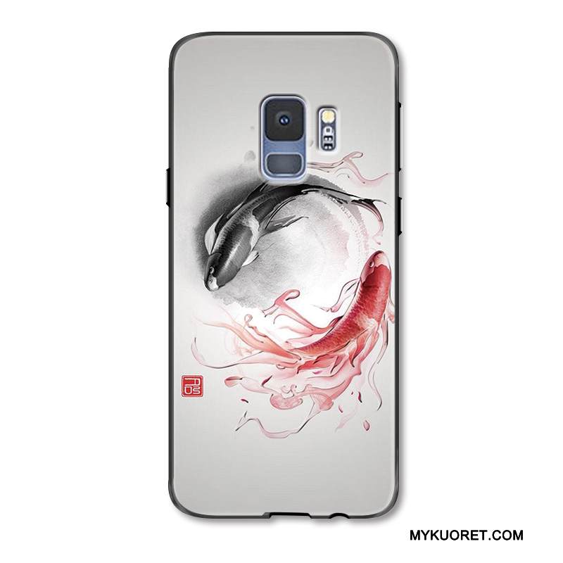 Kuori Samsung Galaxy S9+ Kohokuviointi Murtumaton Vihreä, Kotelo Samsung Galaxy S9+ Suojaus Pesty Suede Puhelimen Kuoret