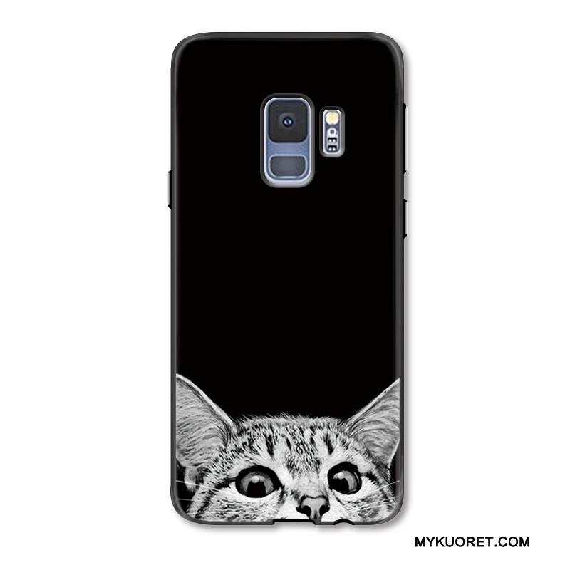 Kuori Samsung Galaxy S9+ Kohokuviointi Musta Lyhyet, Kotelo Samsung Galaxy S9+ Luova Persoonallisuus Puhelimen Kuoret