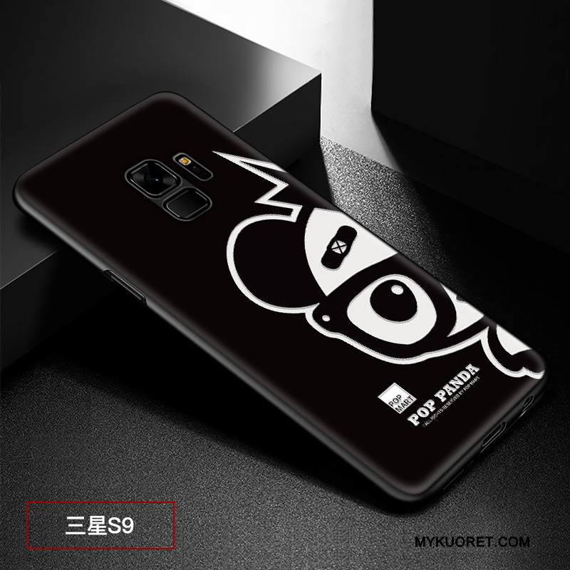 Kuori Samsung Galaxy S9 Kohokuviointi Pesty Suede Musta, Kotelo Samsung Galaxy S9 Suojaus Muokata Malli