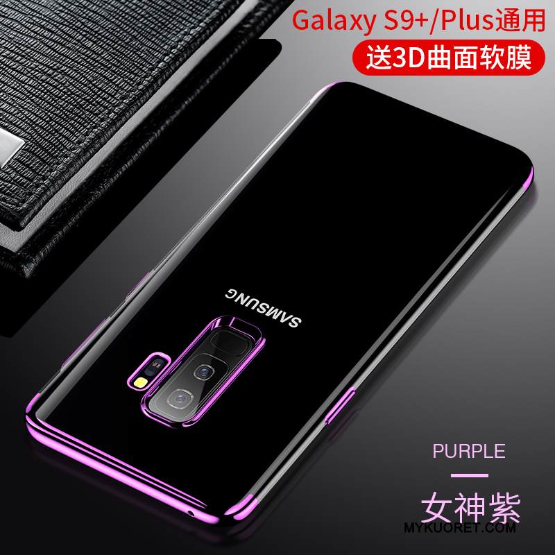 Kuori Samsung Galaxy S9+ Laukut Läpinäkyvä Puhelimen Kuoret, Kotelo Samsung Galaxy S9+ Silikoni Tummansininen Murtumaton
