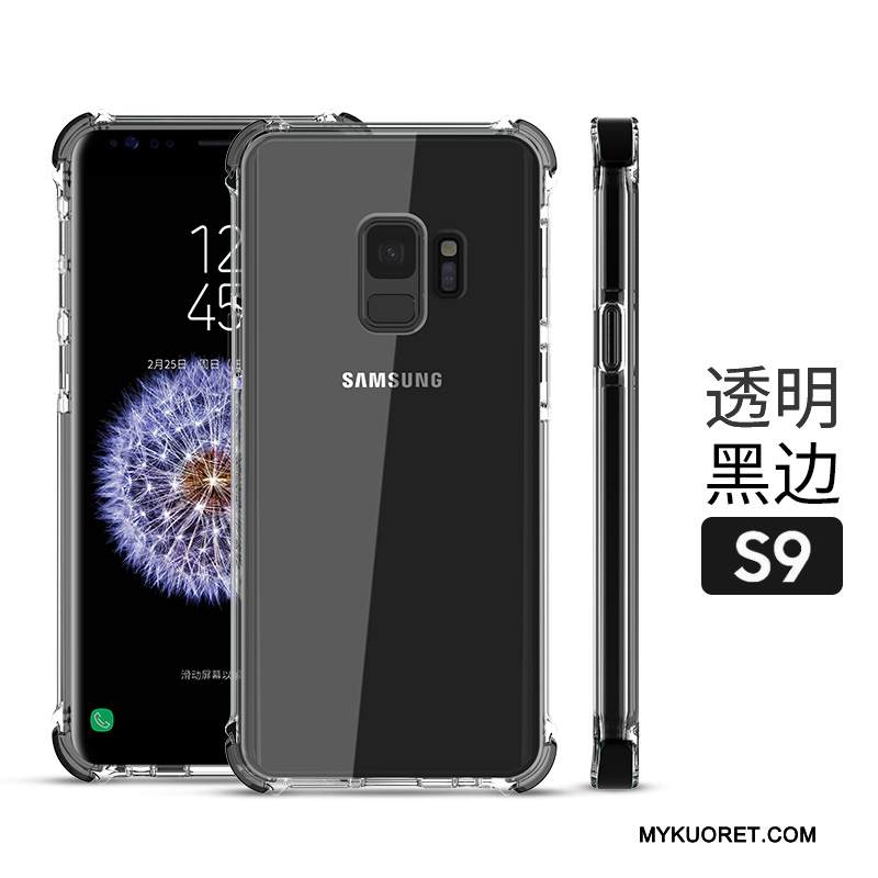 Kuori Samsung Galaxy S9 Laukut Läpinäkyvä Punainen, Kotelo Samsung Galaxy S9 Silikoni Uusi Murtumaton