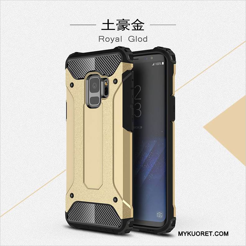 Kuori Samsung Galaxy S9+ Laukut Murtumaton Puhelimen Kuoret, Kotelo Samsung Galaxy S9+ Silikoni Kova Hopea