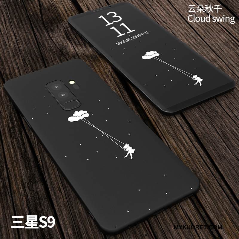 Kuori Samsung Galaxy S9 Laukut Pesty Suede Murtumaton, Kotelo Samsung Galaxy S9 Suojaus Musta Puhelimen Kuoret