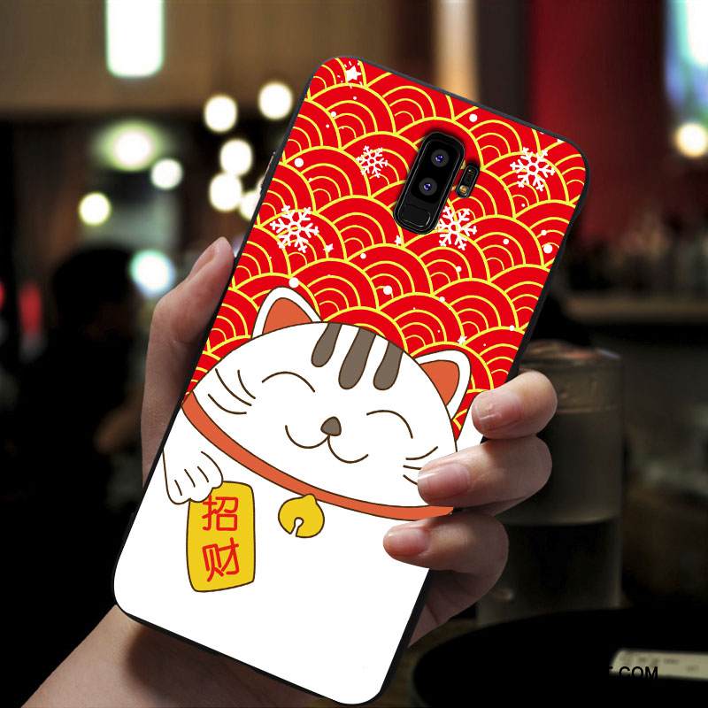 Kuori Samsung Galaxy S9+ Laukut Pesty Suede Puhelimen Kuoret, Kotelo Samsung Galaxy S9+ Silikoni Murtumaton Punainen