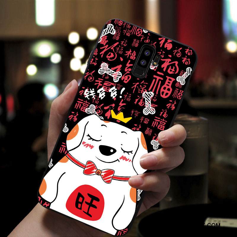 Kuori Samsung Galaxy S9+ Laukut Pesty Suede Puhelimen Kuoret, Kotelo Samsung Galaxy S9+ Silikoni Murtumaton Punainen