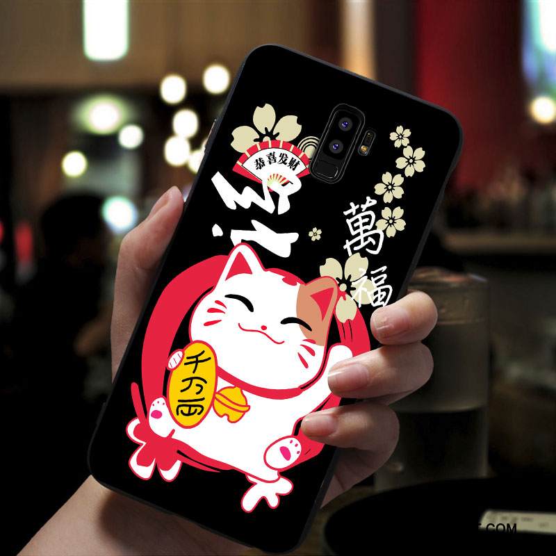 Kuori Samsung Galaxy S9+ Laukut Pesty Suede Puhelimen Kuoret, Kotelo Samsung Galaxy S9+ Silikoni Murtumaton Punainen