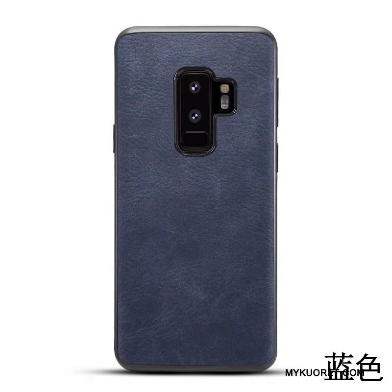 Kuori Samsung Galaxy S9+ Laukut Sininen Puhdas, Kotelo Samsung Galaxy S9+ Nahka Kukkakuvio