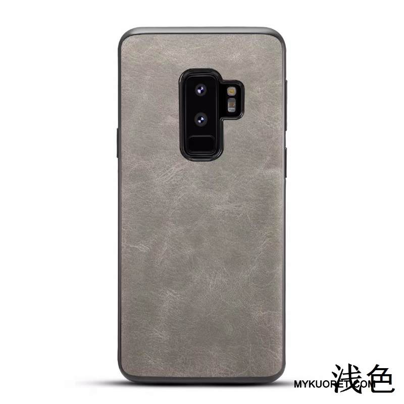 Kuori Samsung Galaxy S9+ Laukut Sininen Puhdas, Kotelo Samsung Galaxy S9+ Nahka Kukkakuvio