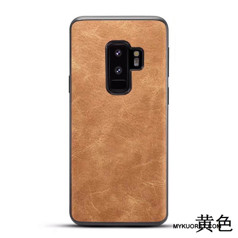 Kuori Samsung Galaxy S9+ Laukut Sininen Puhdas, Kotelo Samsung Galaxy S9+ Nahka Kukkakuvio