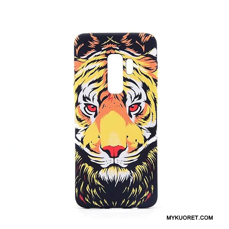 Kuori Samsung Galaxy S9+ Maalaus Sininen Pesty Suede, Kotelo Samsung Galaxy S9+ Sarjakuva Eläin Trendi