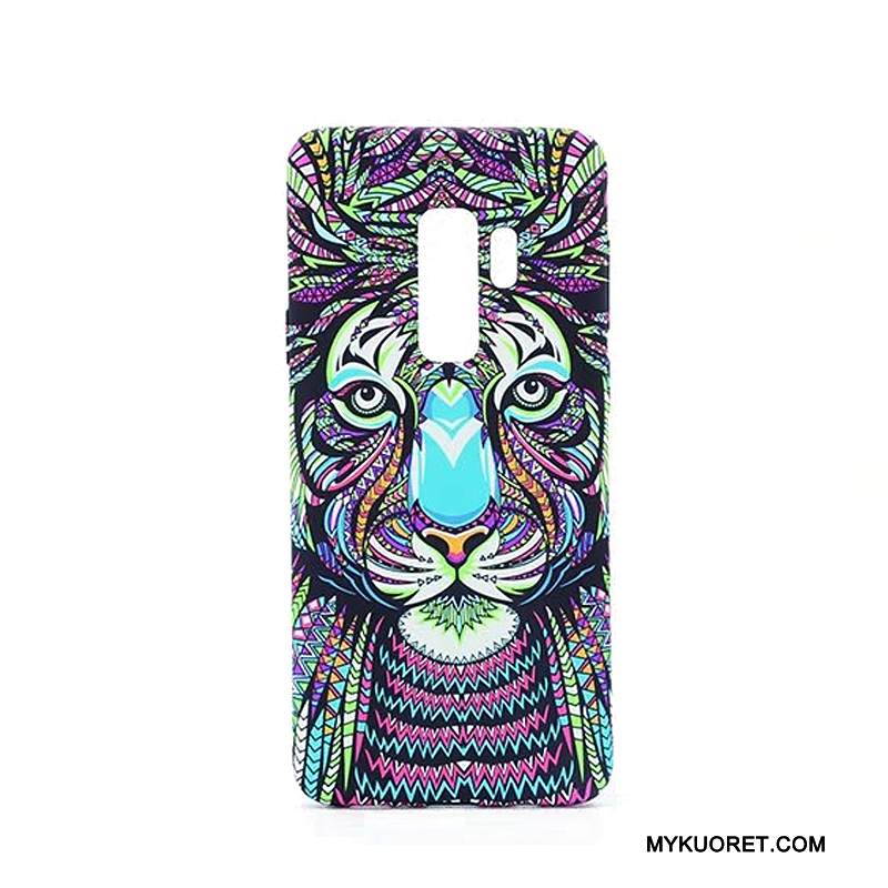 Kuori Samsung Galaxy S9+ Maalaus Sininen Pesty Suede, Kotelo Samsung Galaxy S9+ Sarjakuva Eläin Trendi