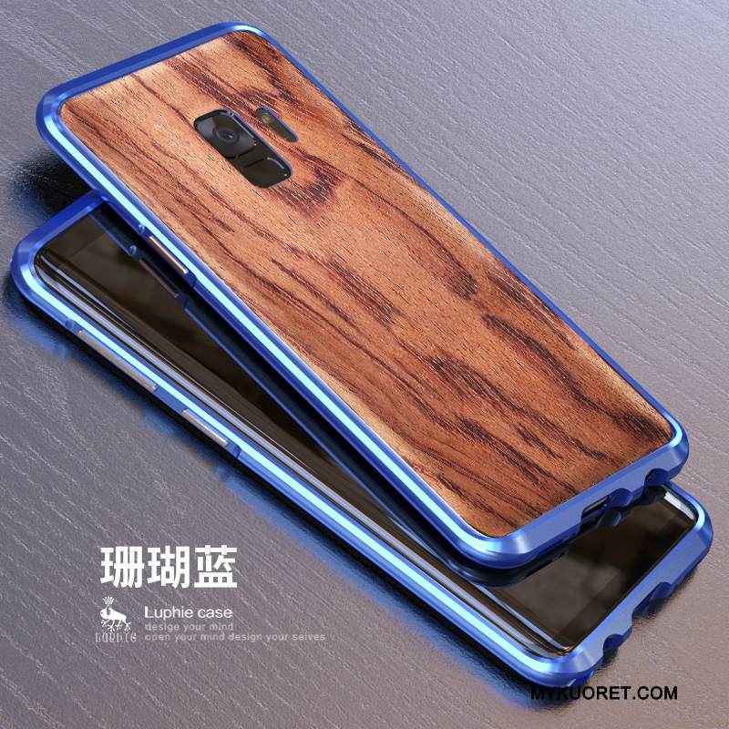 Kuori Samsung Galaxy S9 Metalli Puhelimen Kuoret Kehys, Kotelo Samsung Galaxy S9 Suojaus Pesty Suede Takakansi