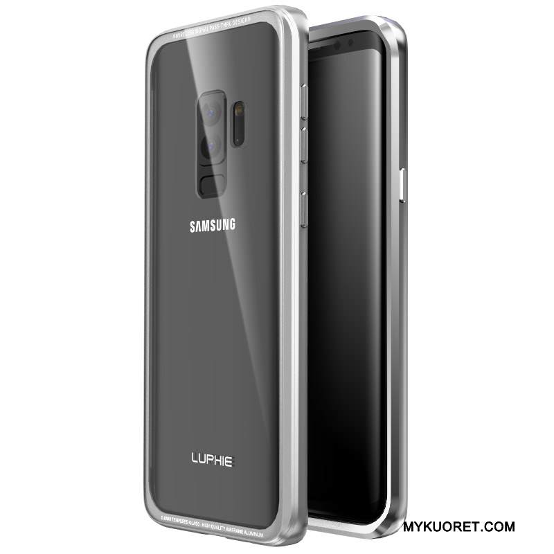 Kuori Samsung Galaxy S9+ Metalli Takakansi Puhelimen Kuoret, Kotelo Samsung Galaxy S9+ Laukut Kulta Lasi
